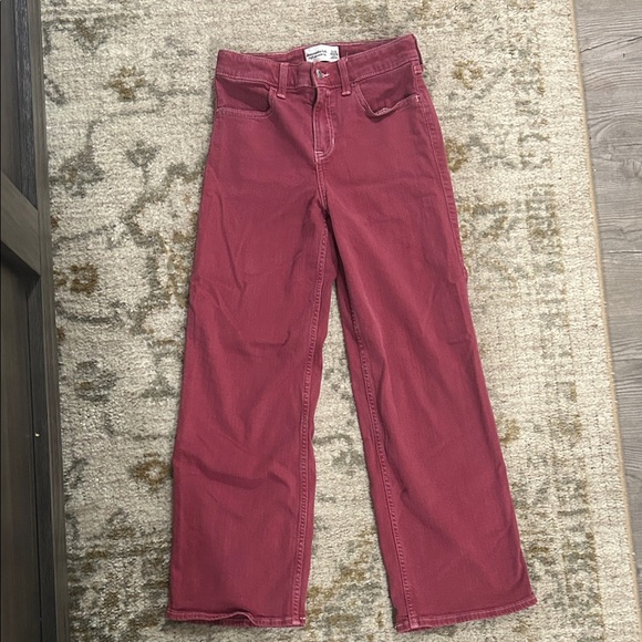 abercrombie kids Other - Abercrombie Kids High Rise Wide Leg Red Jeans